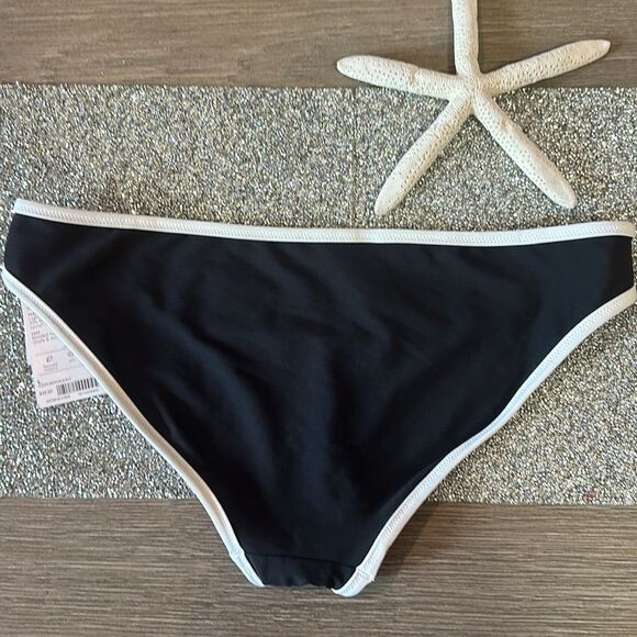 Athleta Clean Bound Bottom women’s swim bikini Black White Large NEW 🏊 🏝️ - Picture 7 of 7